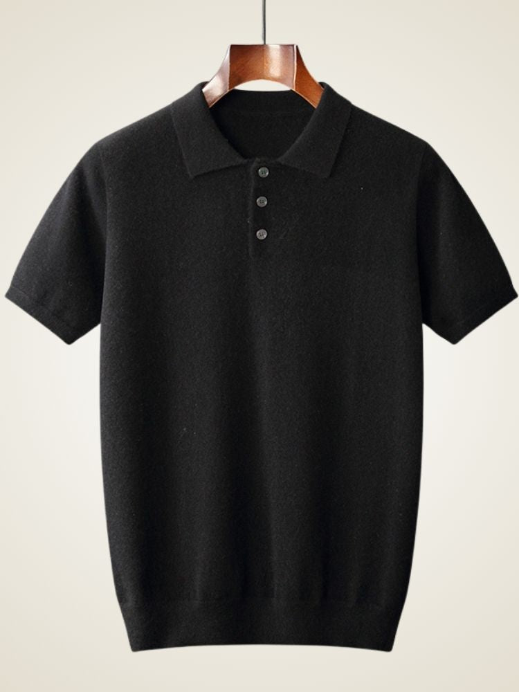 Chance - Black Classic Cashmere Polo | The Cashmere Studio