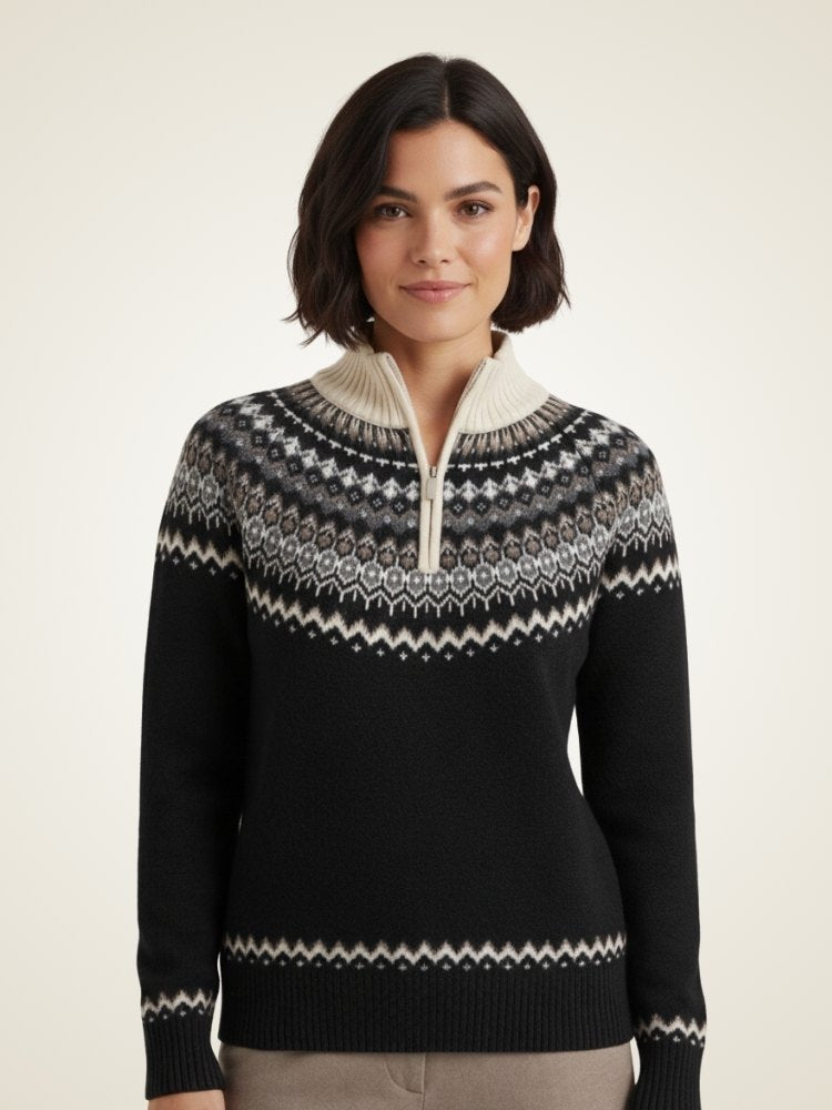 Olyssia - Half-Zip Cashmere Sweater | The Cashmere Studio