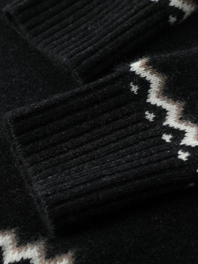 Olyssia - Black Half-Zip Cashmere Sweater | The Cashmere Studio