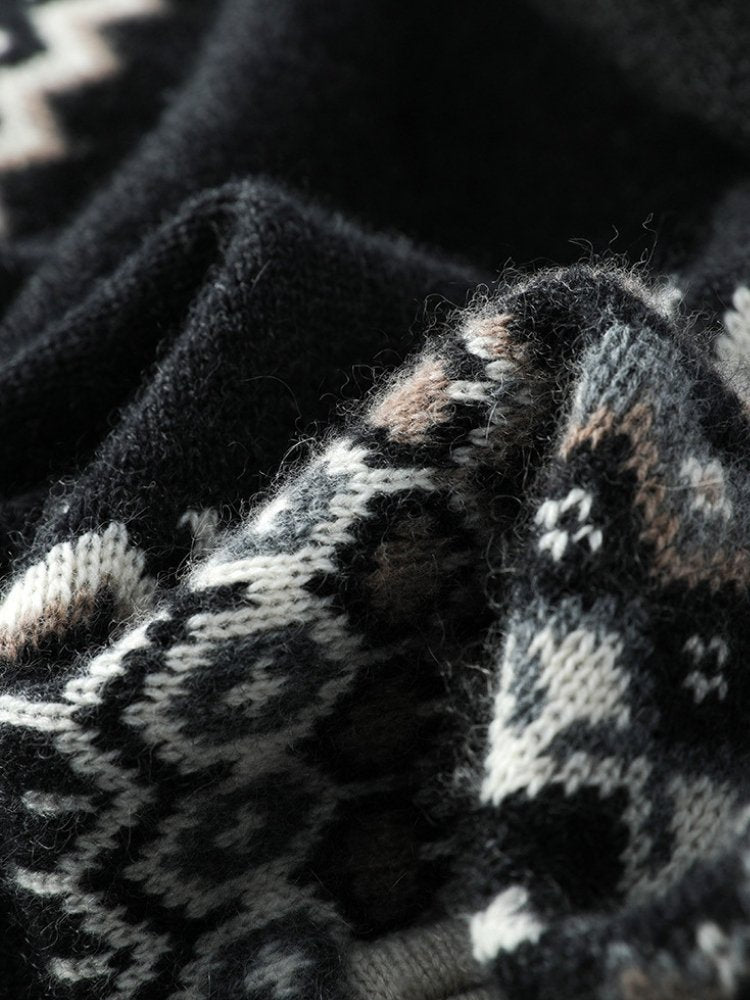 Olyssia - Black Half-Zip Cashmere Sweater | The Cashmere Studio