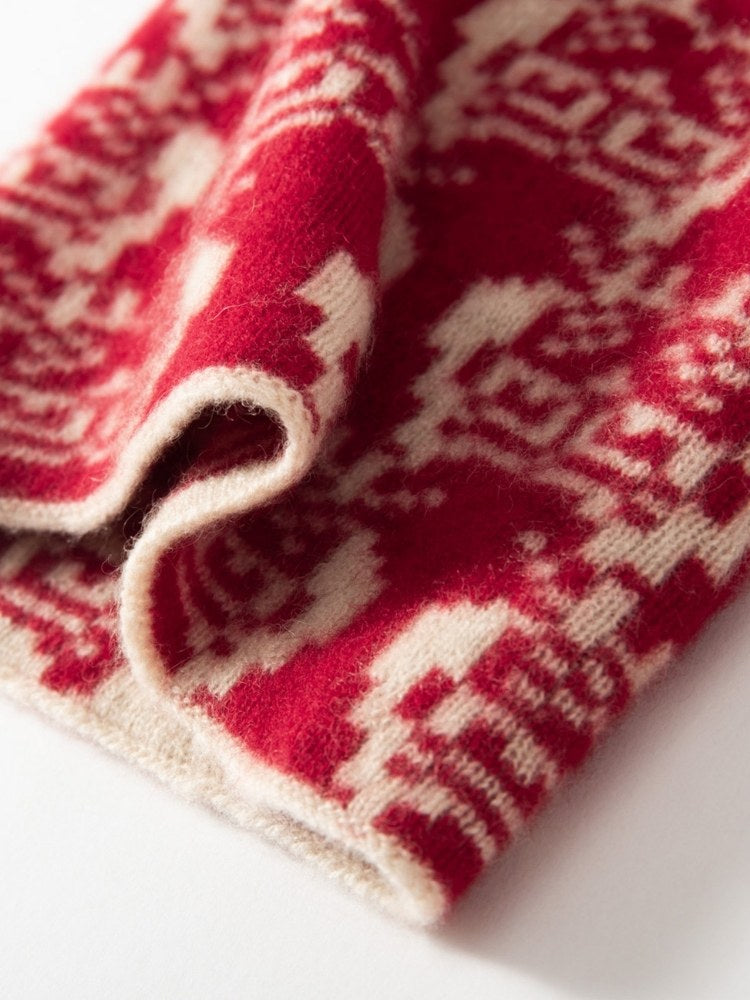 Briala - Jacquard Cashmere Snood | The Cashmere Studio
