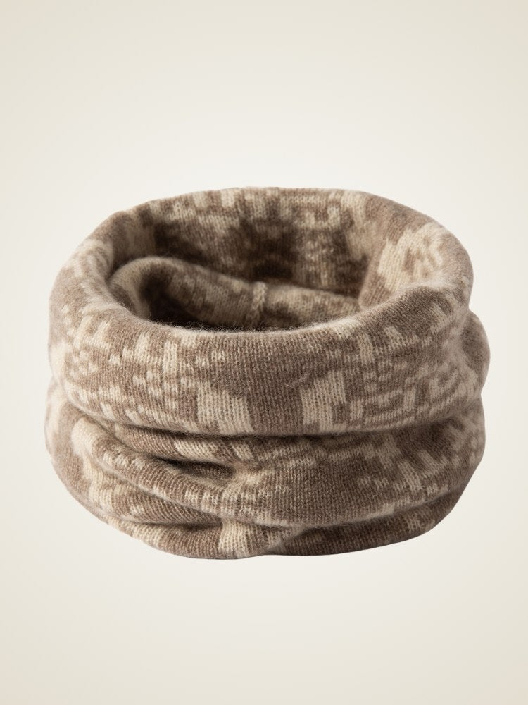 Briala - Jacquard Cashmere Snood | The Cashmere Studio