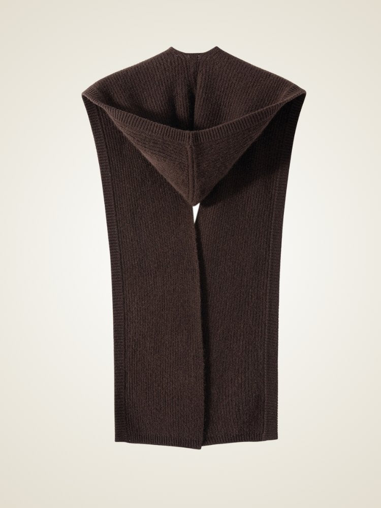 Brythe - Ribbed Cashmere Hooded Wrap | The Cashmere Studio