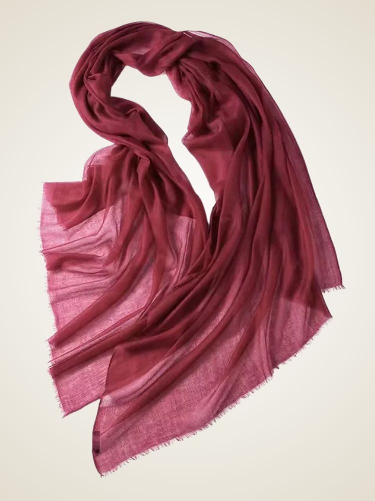 Kaia - Burgundy Cashmere Scarf Pashmina | The Cashmere Studio