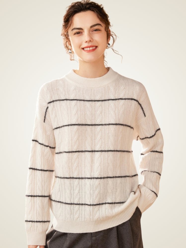 Olevia - Cable-Knit Cashmere Sweater | The Cashmere Studio
