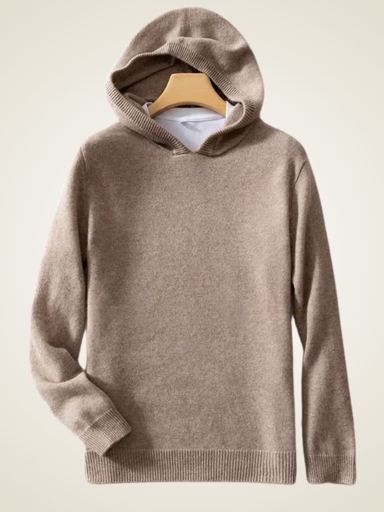 Carter - Camel Cashmere Hoodie | The Cashmere Studio