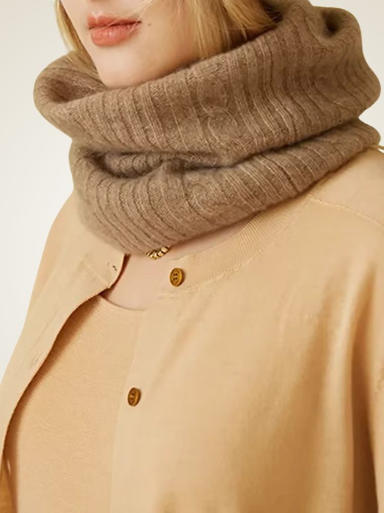 Josie - Camel Tube Scarf Cashmere | The Cashmere Studio