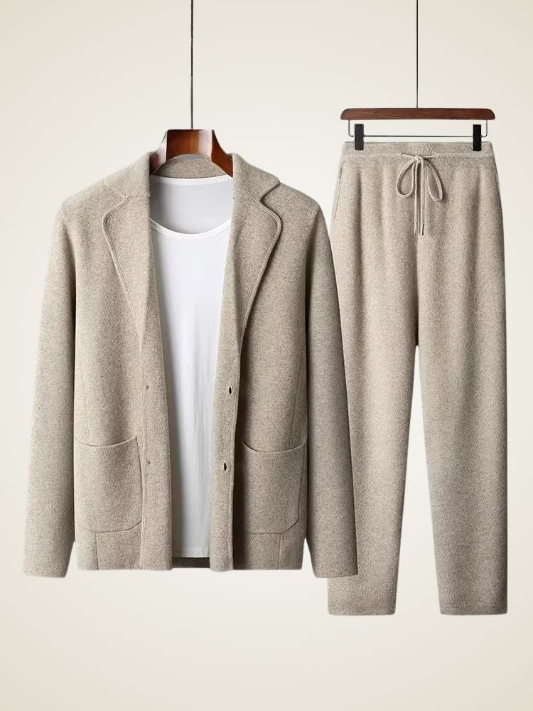 Evan - Camel Cashmere Lounge Set | The Cashmere Studio