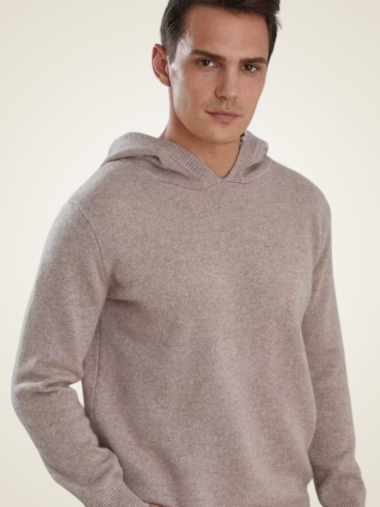 Carter - Camel Cashmere Hoodie | The Cashmere Studio