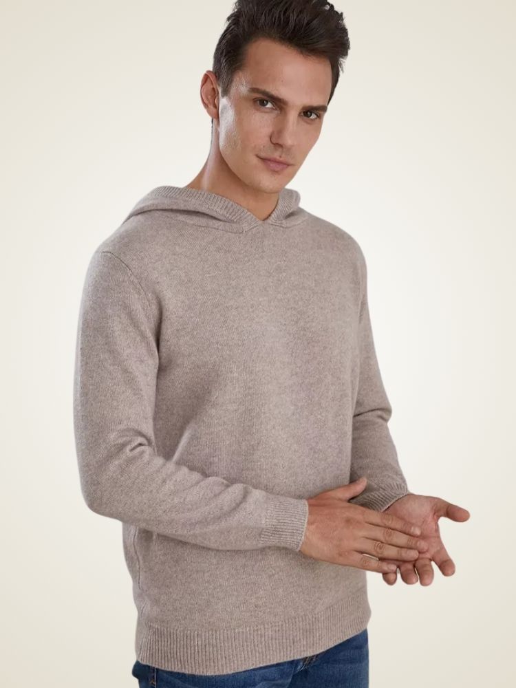 Carter - Camel Cashmere Hoodie | The Cashmere Studio