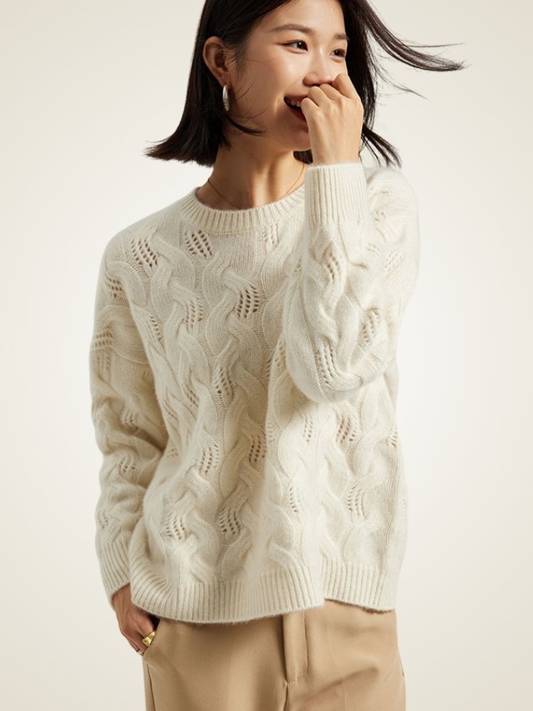 Thayelle - Cable-Knit Cashmere Sweater | The Cashmere Studio