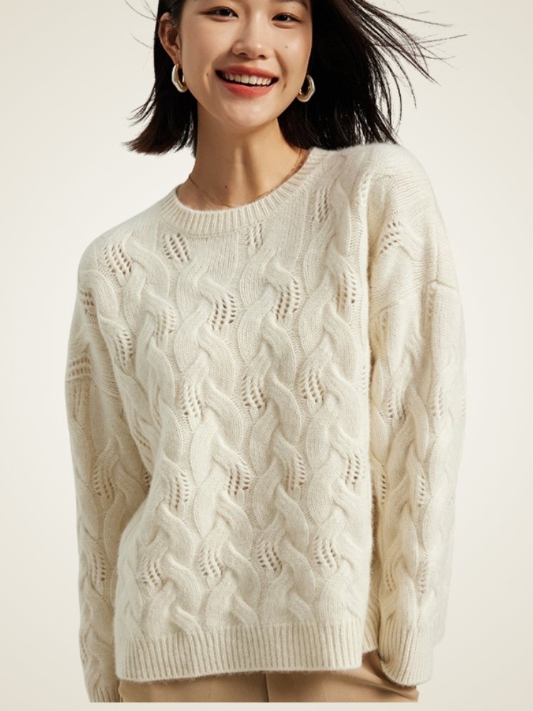 Thayelle - Cable-Knit Cashmere Sweater | The Cashmere Studio