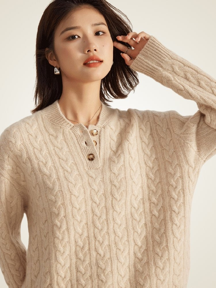 Inyara - Cable-Knit Cashmere Sweater | The Cashmere Studio