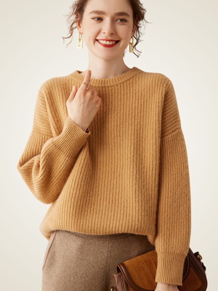 Meirae - Crew Neck Cashmere Sweater | The Cashmere Studio