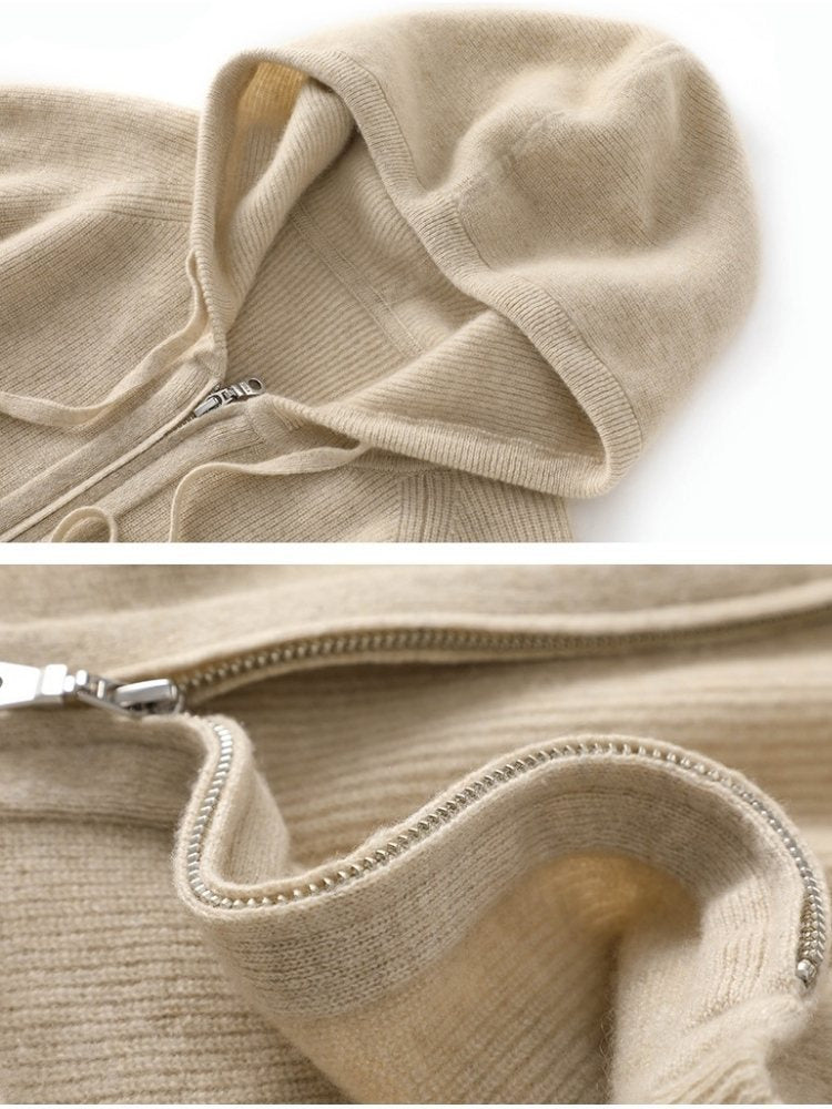 Naralith - Cashmere Full Zip Hoodie | The Cashmere Studio