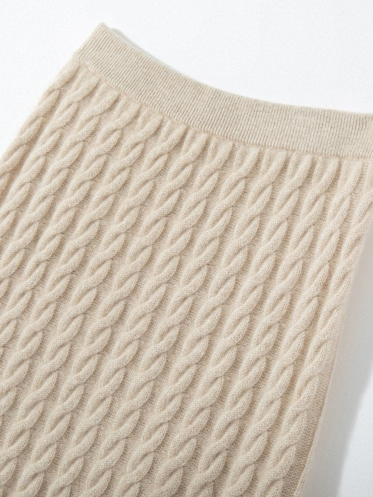 Velindra - Cable-Knit Cashmere Skirt | The Cashmere Studio