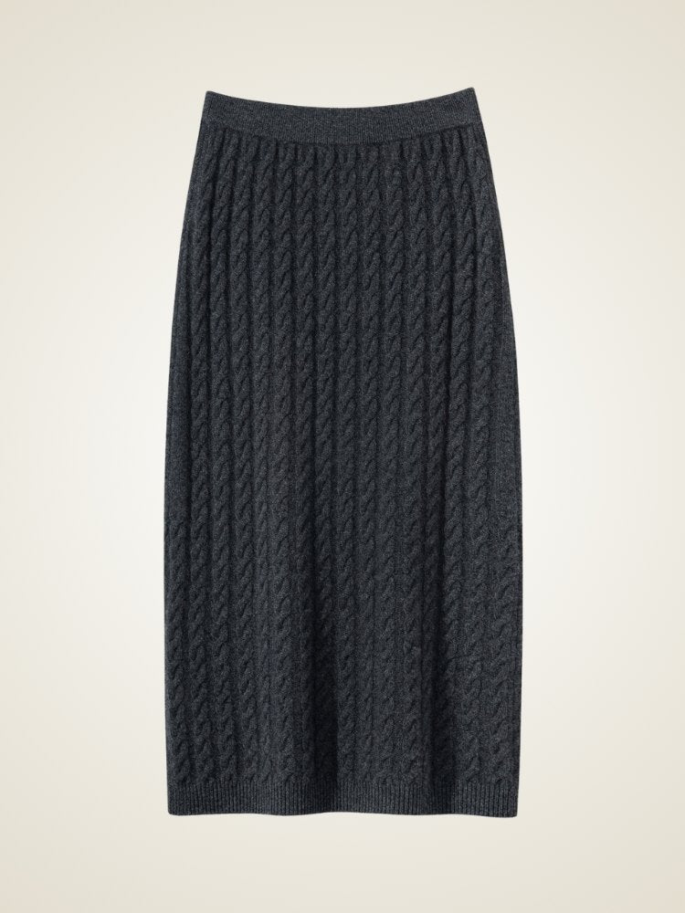 Velindra - Cable-Knit Cashmere Skirt | The Cashmere Studio