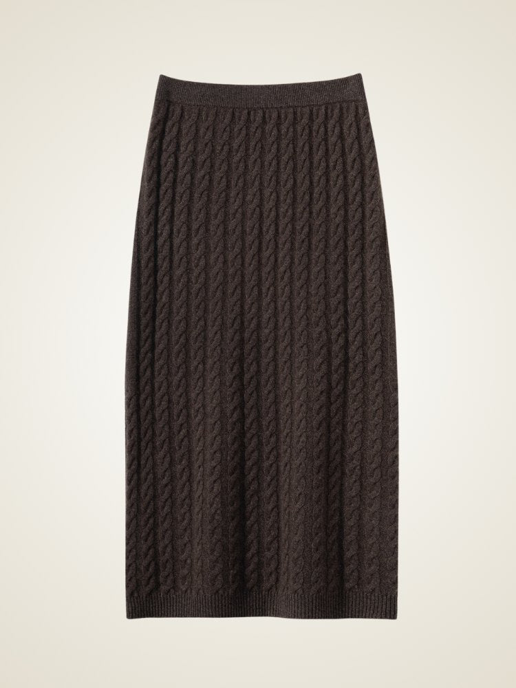Velindra - Cable-Knit Cashmere Skirt | The Cashmere Studio