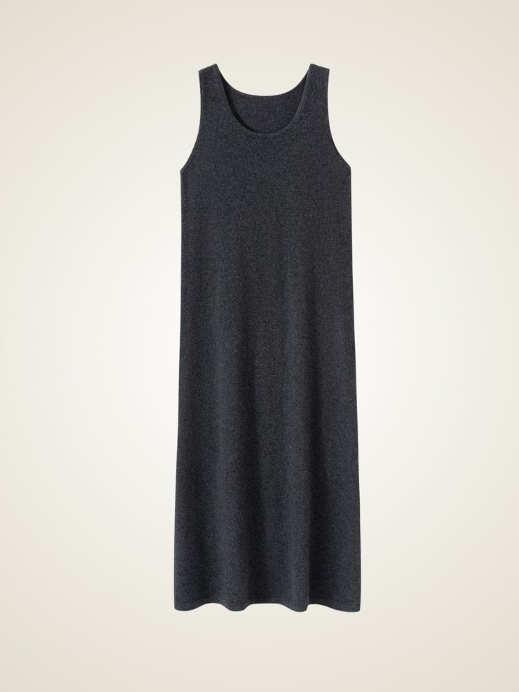 Indalya - Black  Sleeveless Cashmere Dress | The Cashmere Studio