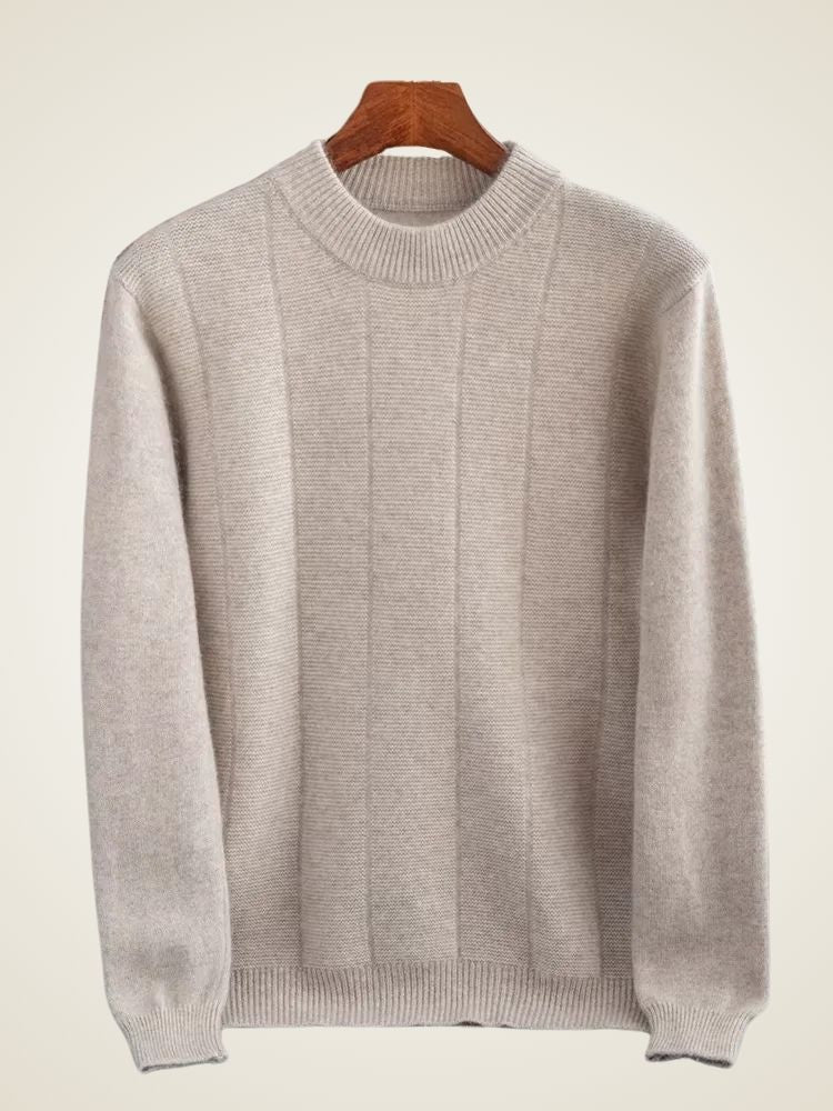 Owen - Light Camel Crewneck Cashmere Sweater | The Cashmere Studio