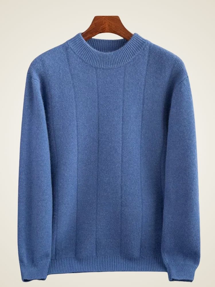 Owen - Blue Crewneck Cashmere Sweater | The Cashmere Studio