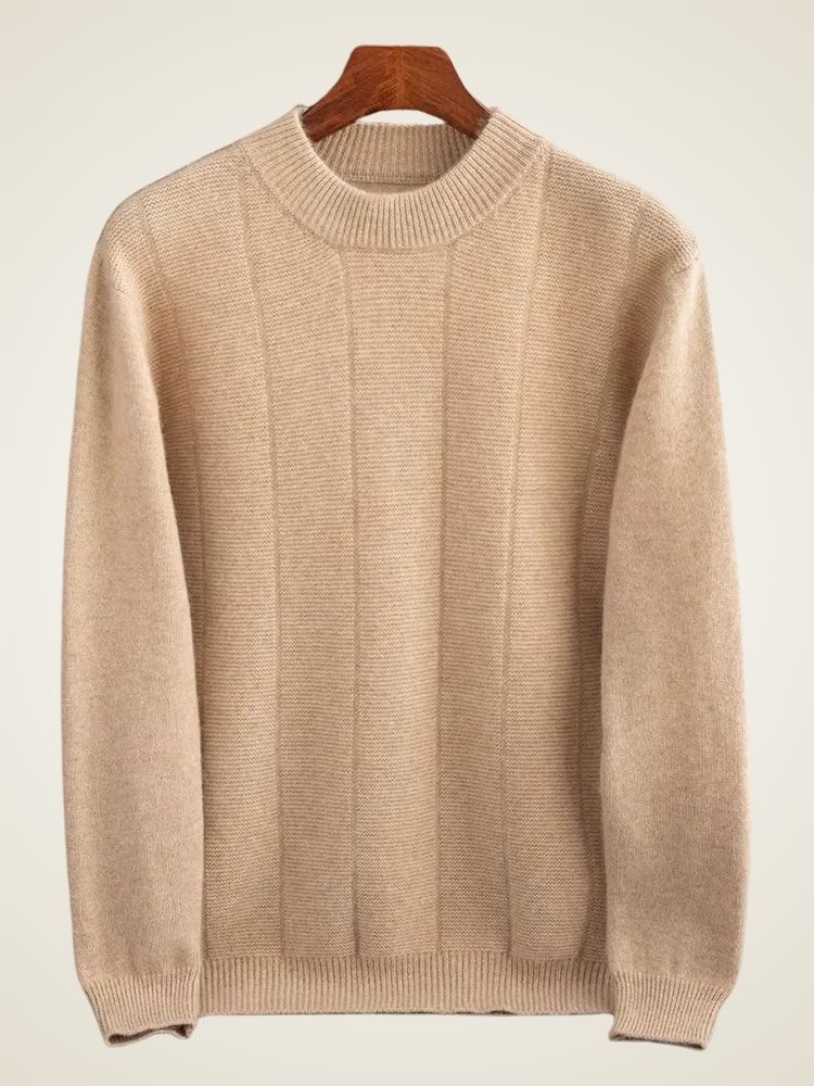 Owen - Camel Crewneck Cashmere Sweater | The Cashmere Studio