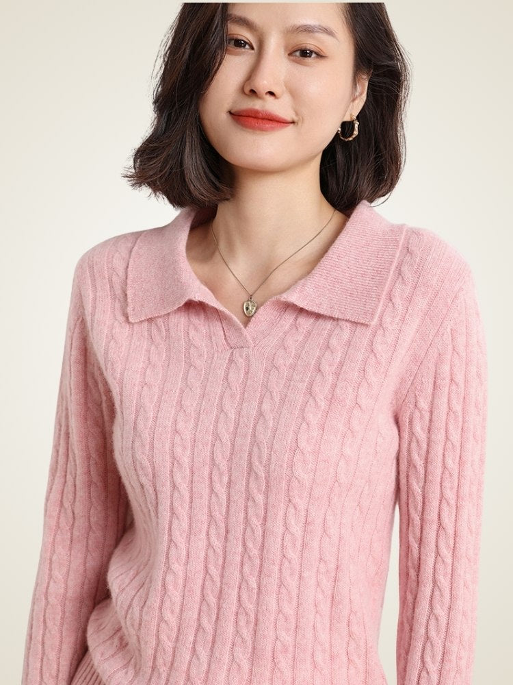Enlora - Cashmere Polo Sweater | The Cashmere Studio