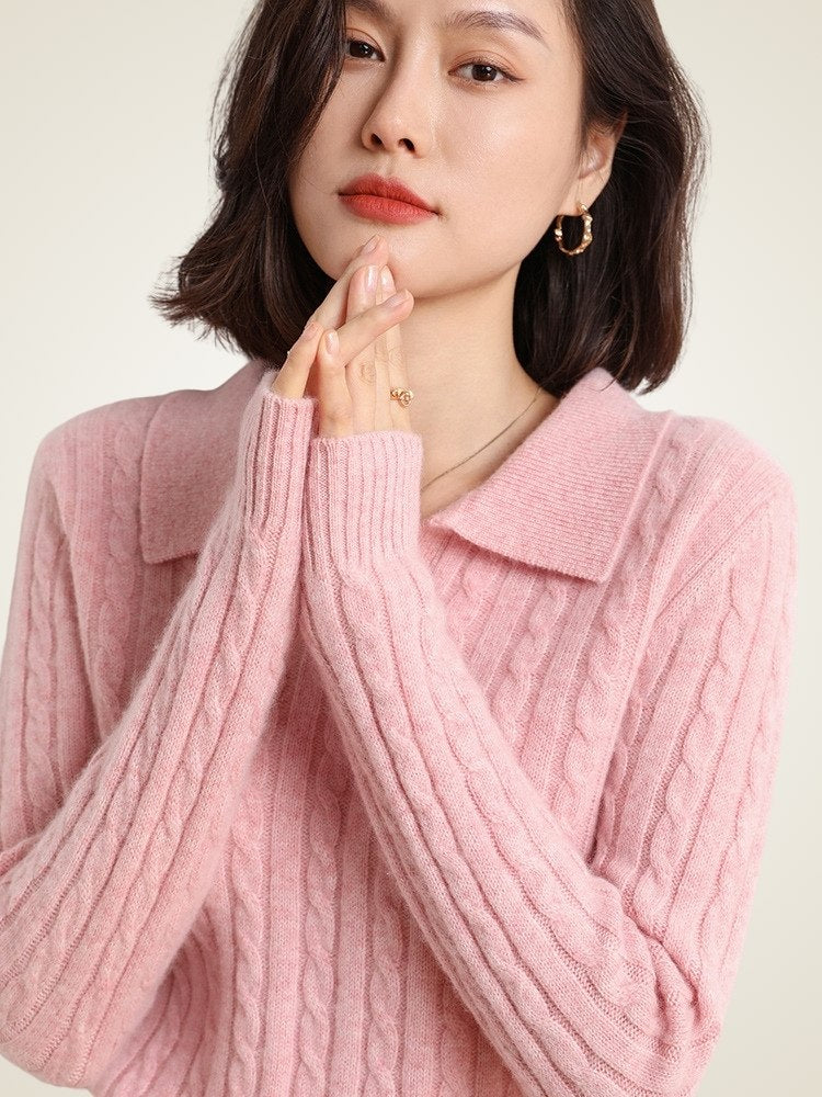 Enlora - Cashmere Polo Sweater | The Cashmere Studio
