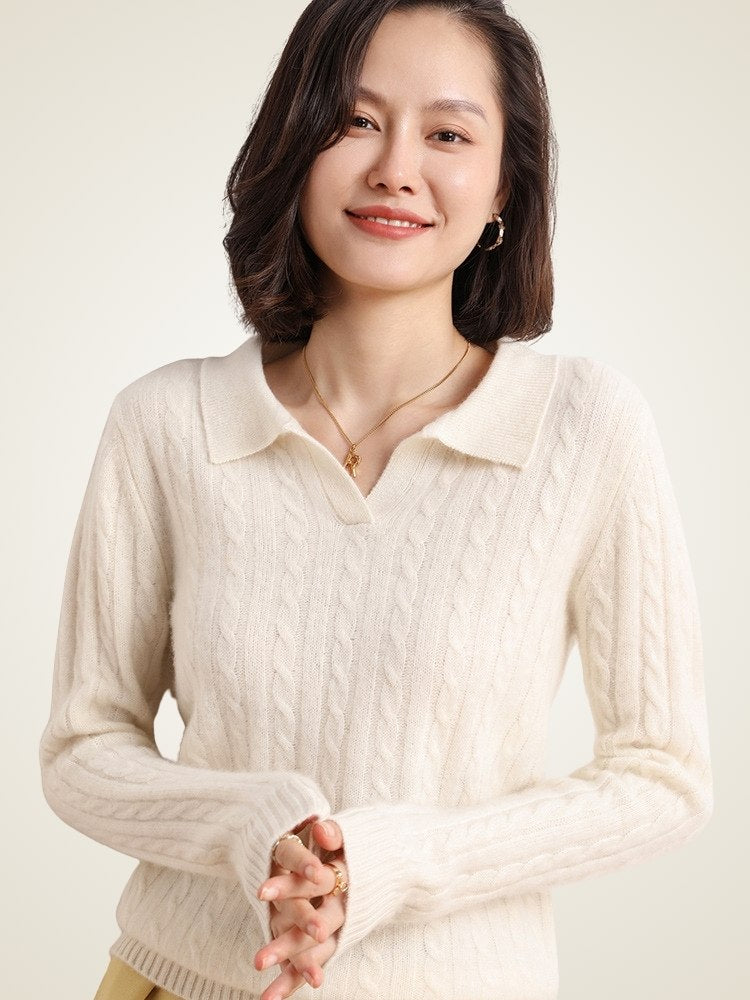 Enlora - Cashmere Polo Sweater | The Cashmere Studio