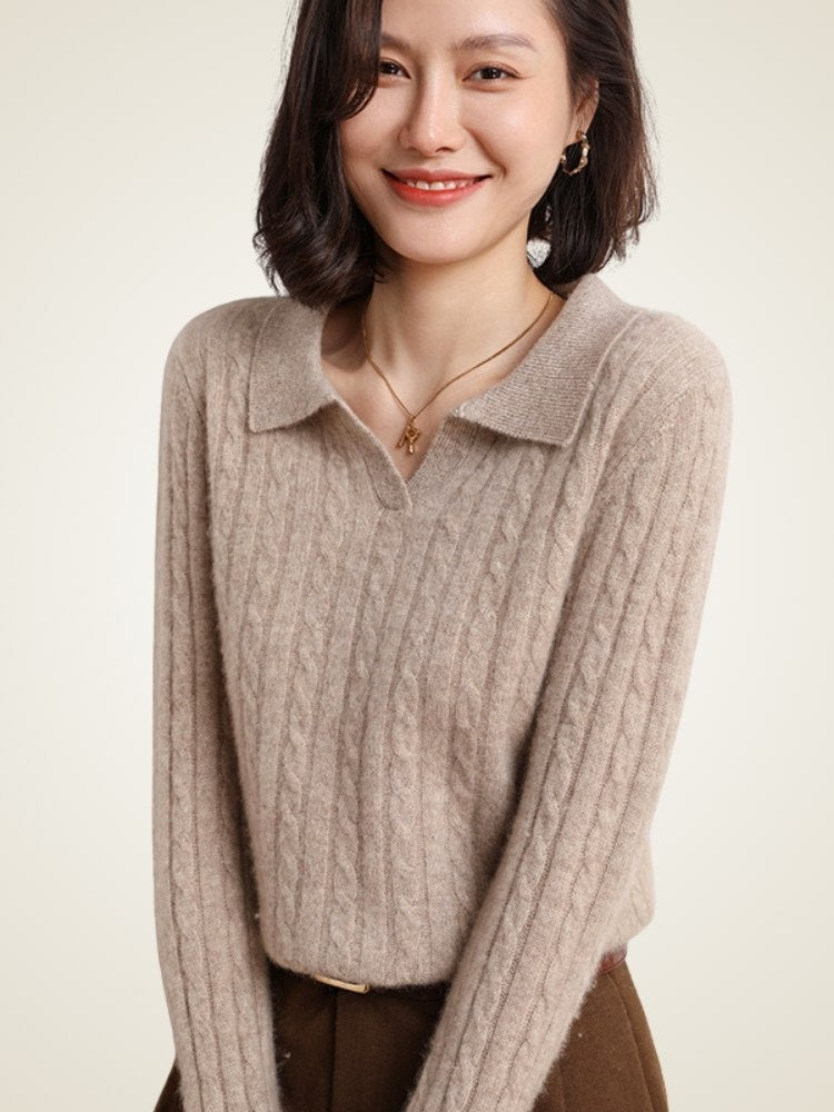 Enlora - Cashmere Polo Sweater | The Cashmere Studio