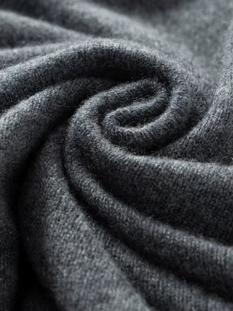 Nia - Dark Gray Two Tone Cashmere Poncho | The Cashmere Studio