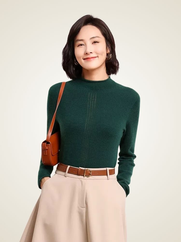 Alice Mock Neck Cashmere Sweater | The Cashmere Studio