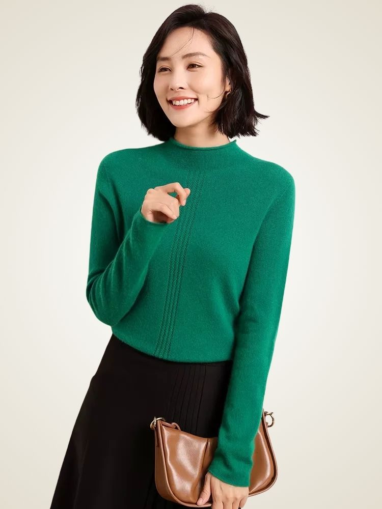 Alice Mock Neck Cashmere Sweater | The Cashmere Studio