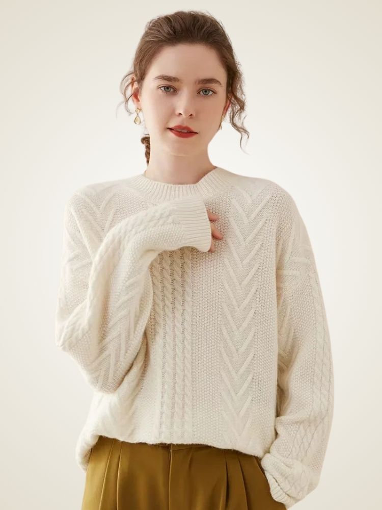 Bella Mock Neck Cashmere Sweater | The Cashmere Studio