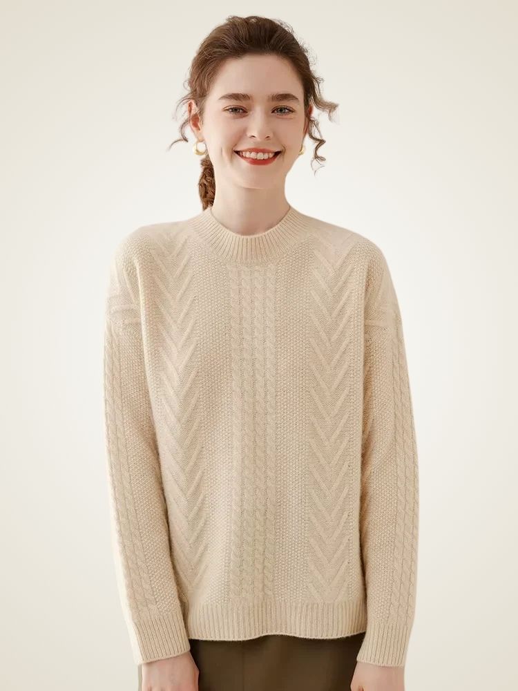 Bella Mock Neck Cashmere Sweater | The Cashmere Studio