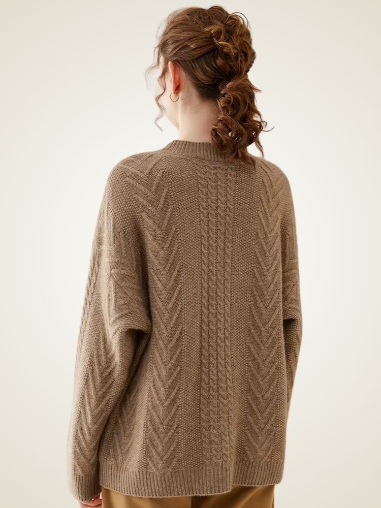 Bella Mock Neck Cashmere Sweater | The Cashmere Studio