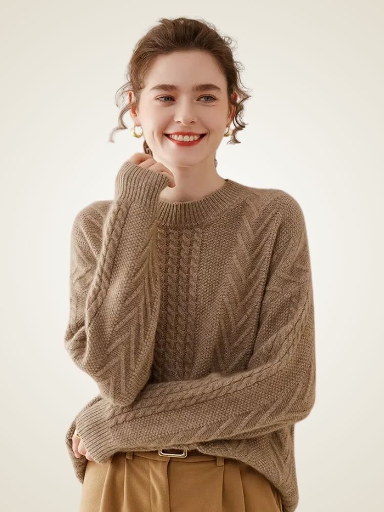 Bella Mock Neck Cashmere Sweater | The Cashmere Studio