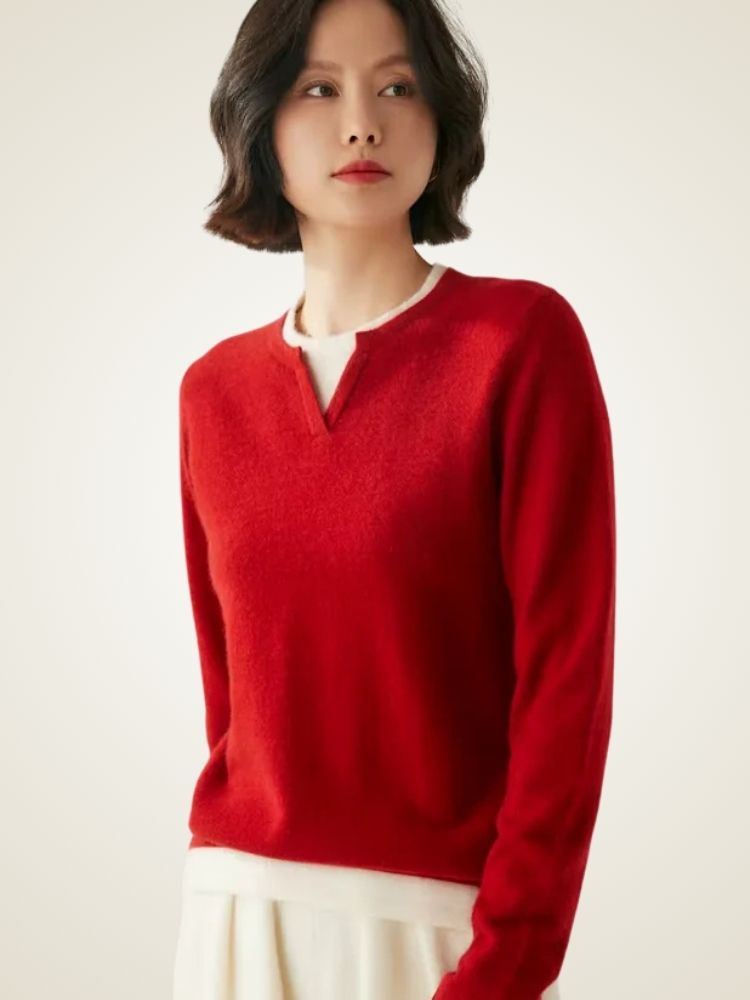 Amber - Crewneck Cashmere Sweater | The Cashmere Studio