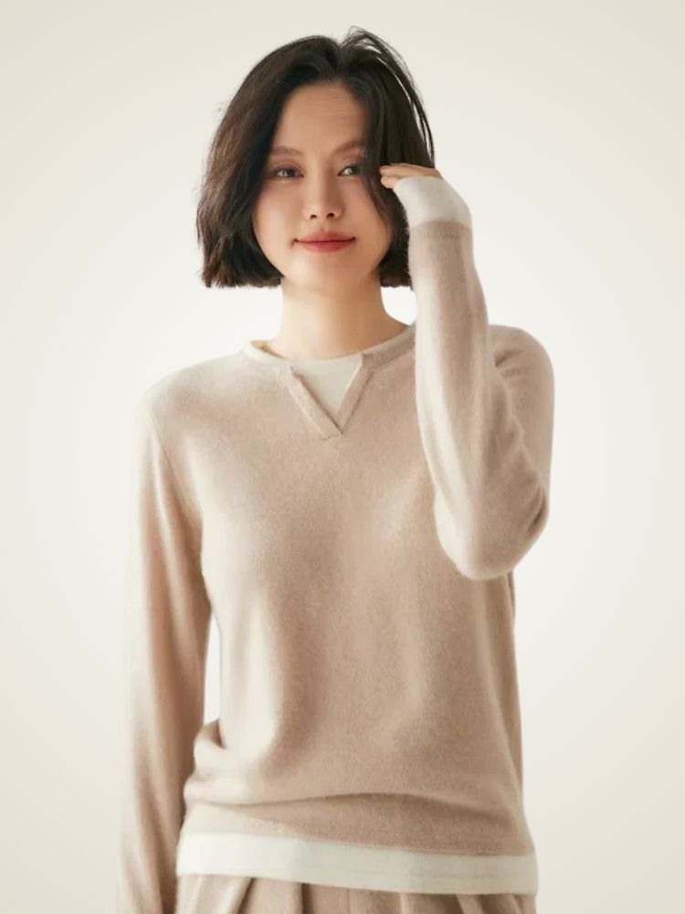 Amber - Crewneck Cashmere Sweater | The Cashmere Studio