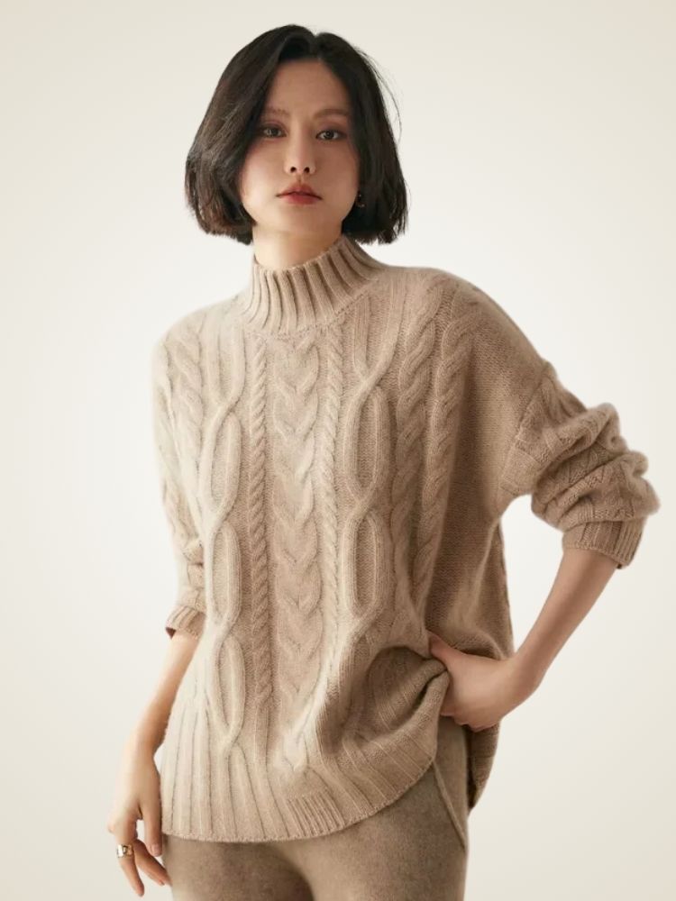 Harper - Mock Neck Cashmere Sweater | The Cashmere Studio