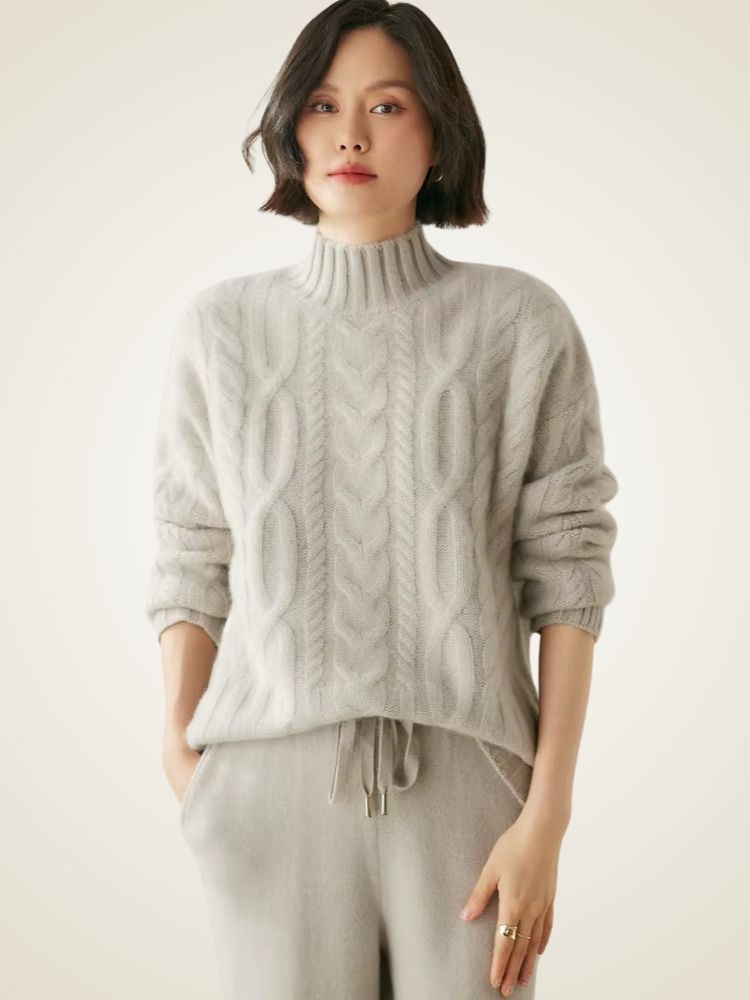 Harper - Mock Neck Cashmere Sweater | The Cashmere Studio