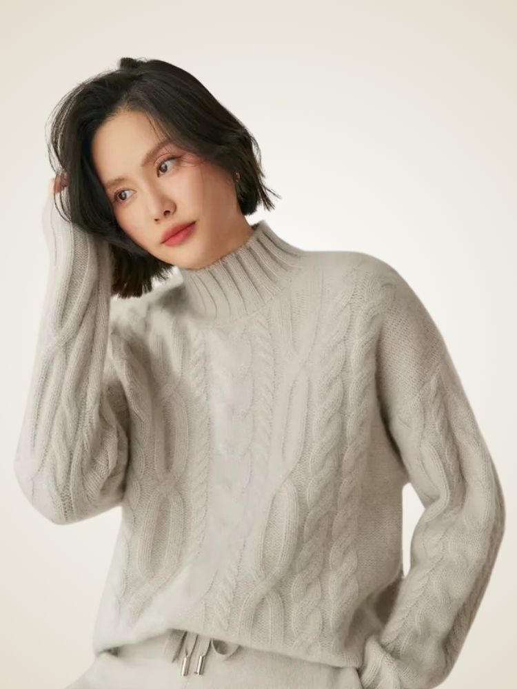 Harper - Mock Neck Cashmere Sweater | The Cashmere Studio