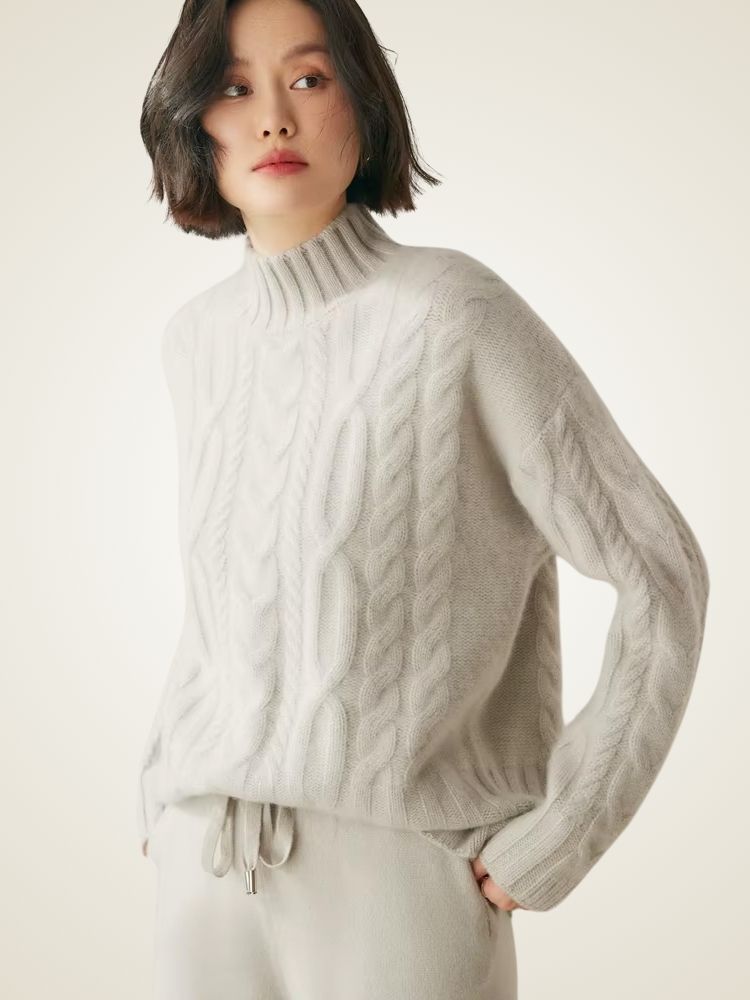 Harper - Mock Neck Cashmere Sweater | The Cashmere Studio