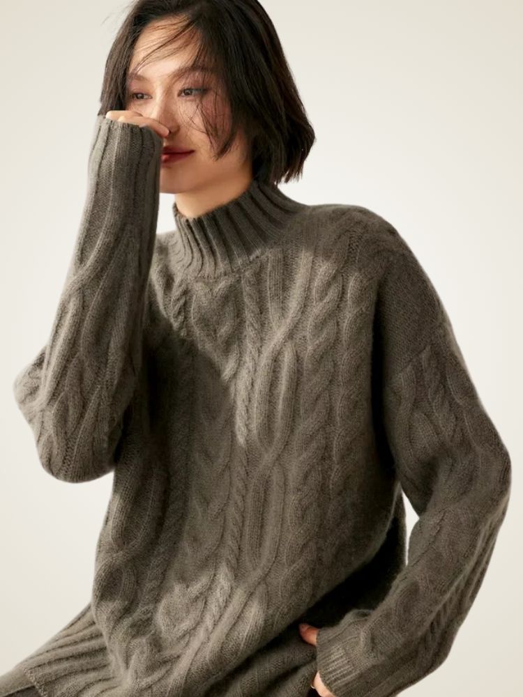 Harper - Mock Neck Cashmere Sweater | The Cashmere Studio