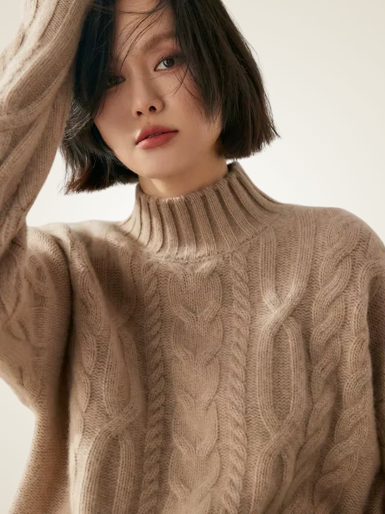 Harper - Mock Neck Cashmere Sweater | The Cashmere Studio