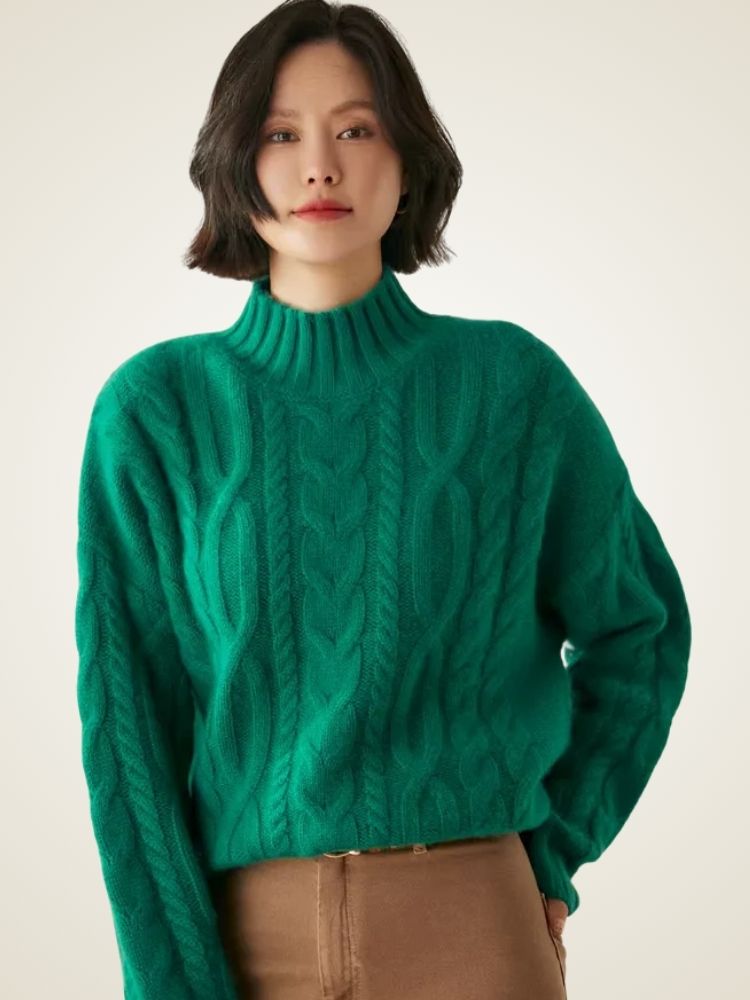 Harper - Mock Neck Cashmere Sweater | The Cashmere Studio