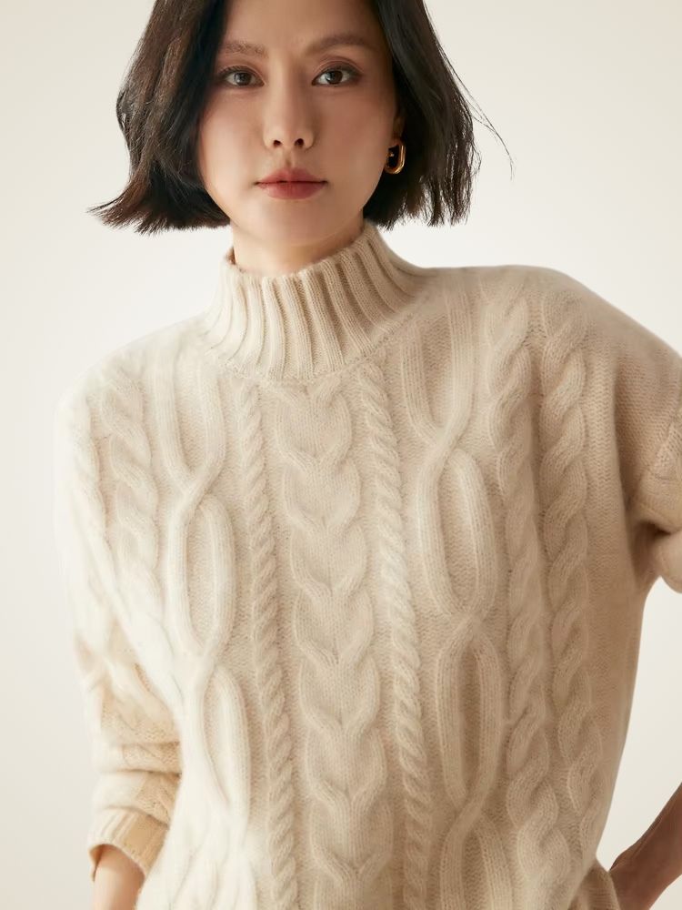 Harper - Mock Neck Cashmere Sweater | The Cashmere Studio