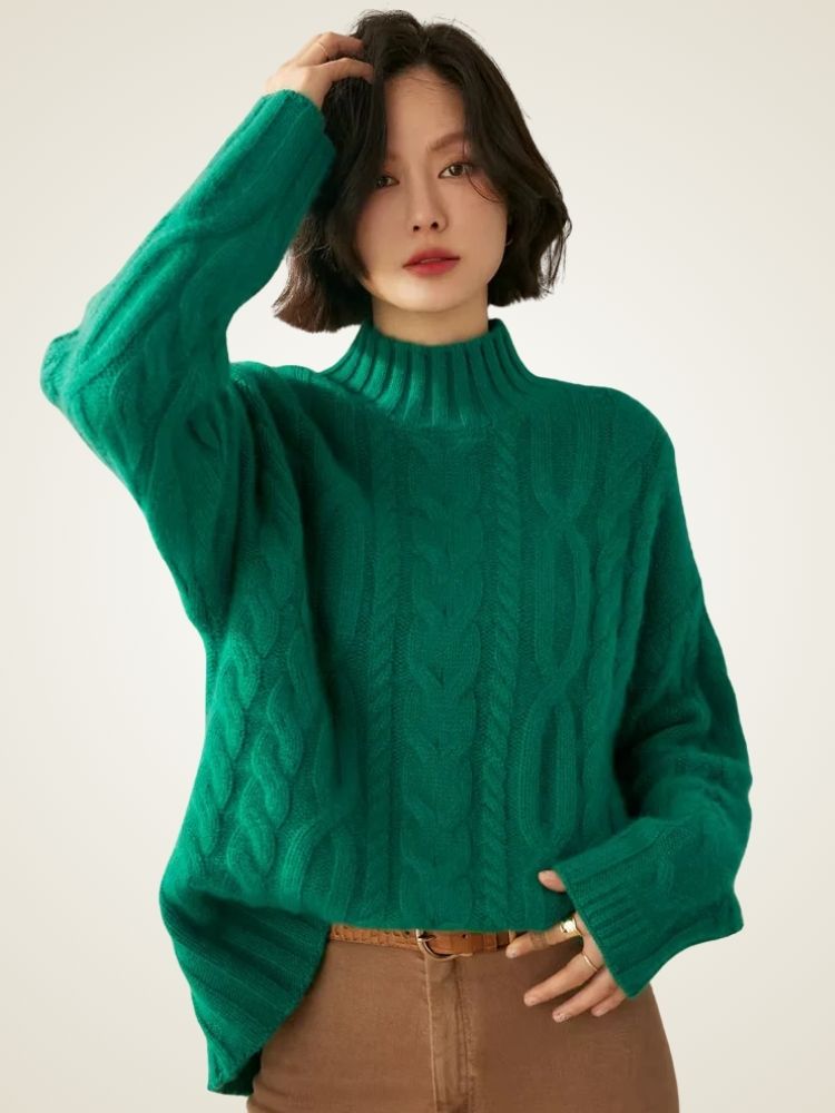 Harper - Mock Neck Cashmere Sweater | The Cashmere Studio