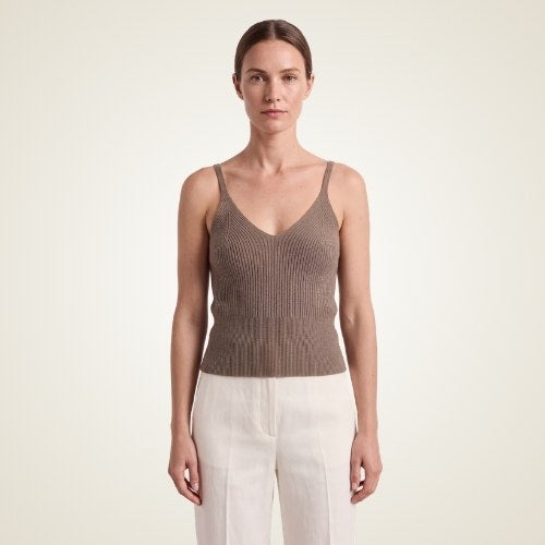 Vaessia -  Ribbed Cashmere Top | The Cashmere Studio