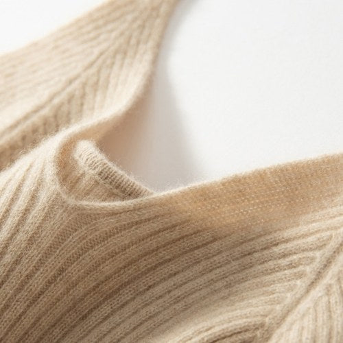 Vaessia -  Ribbed Cashmere Top | The Cashmere Studio